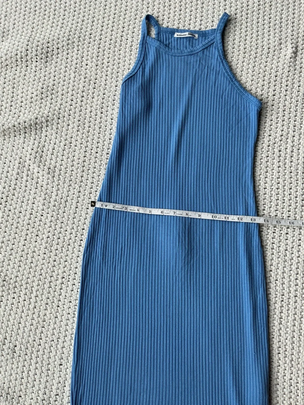 REFORMATION Ribbed Halter Maxi Dress - XS - Dreamy Blue - Picture 11 of 12